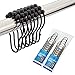 Amazer 2 Pack Shower Curtain Hooks Rings, Stainless Steel Rust-Resistant Shower Curtain Rings and Hooks-Set of 24- Matte Black