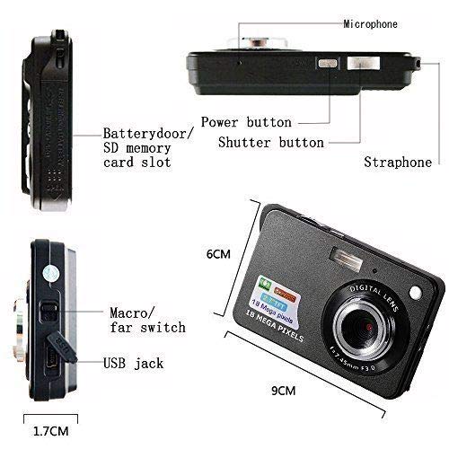 Digital Camera, Yudeg 2.7" Mini Video Camera Camcorder HD 720P Digital Point Shoot Camera Camcorder for Kids Christmas&Birthday Gift (Black)
