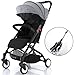 Airplane Lightweight Compact Travel Stroller - One Hand Fold,Umbrella Stroller,Full Recline Up 170, Pull Handle, Includes Rain Cover, Cup Holder, Baby Infant Toddler Up to 4 Years (Black)