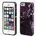 Landfox 5s Case,iPhone 5s Case Marble Texture Print Cover Case Skin for iPhone 5s (Red)