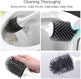 MEKEET Silicone Toilet Brush and Holder 3 Pack White PP TPR view 6