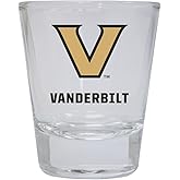 R and R Imports Vanderbilt Commodores University Colored Round Shot Glass Clear 2 Pack Officially Licensed Product