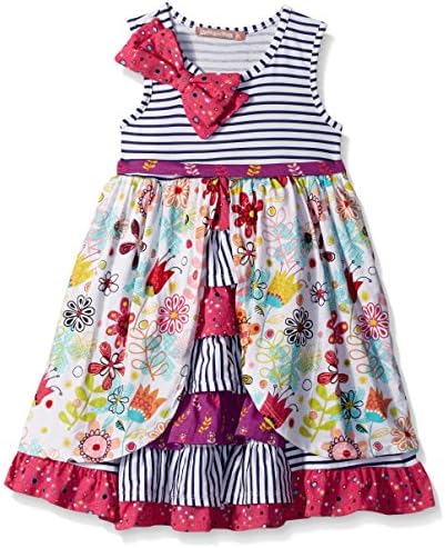 Jelly the Pug Girls' Little Tulip Floral Hannah Dress