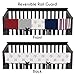 Sweet Jojo Designs Red, White and Blue Long Front Crib Rail Guard Baby Teething Cover Protector Wrap for Baseball Patch Sports Collection - Grey Patchwork Stripe