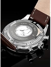 Reloj de pulsera cronógrafo de lujo para hombre Vincero - Banda de reloj de cuero italiano de grano superior - Reloj cronógrafo de 43 mm - Movimiento de cuarzo japonés