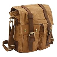 Business Canvas Bag for men, Berchirly Vintage Canvas Shoulder Messenger Travel Crossbody Bag