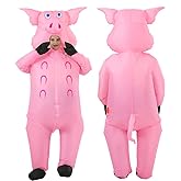 JASHKE Inflatable Pig Costume - Adult Pink Pig Blow Up Costume