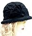 1920s Style (D&Y)100% Wool Winter Cloche Bow Church Trendy Black Hat #007
