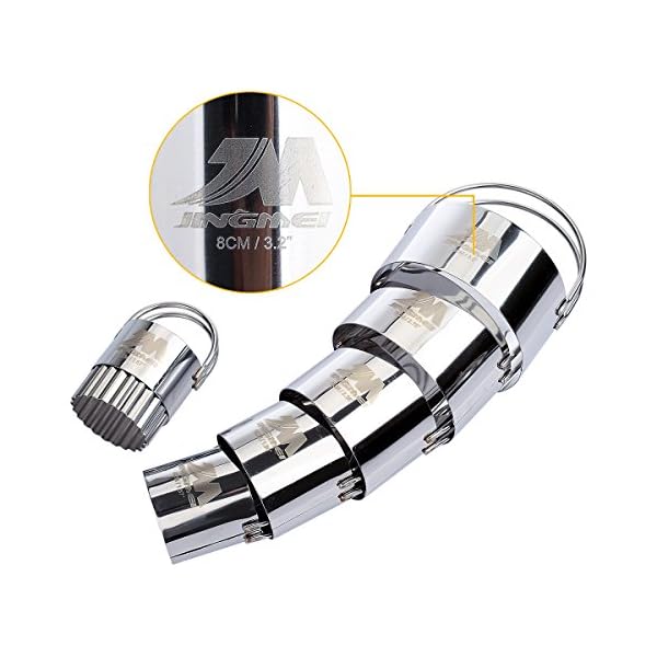 M JINGMEI Pastry Cutter Set Biscuit Cutter Set (5 Circle+1Fluted Edge) Dough Blender Mixer Cookie Cutters Round Baking… - Image 3