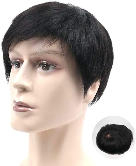 Amazon Co Jp メンズショートストレートウィッグ フリースネスリアルウィッグ人工毛 ナチュラルファッションハイクオリティウィッグ ナチュラルブラック ホーム キッチン