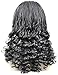 Riglamour Micro Million Braids Lace Front Wig Wavy Ends Black #1B Synthetic Hair Braided Wigs African Hair Braiding Styles Cornrows Wig for Black Women Heat Resistant 16 Inches