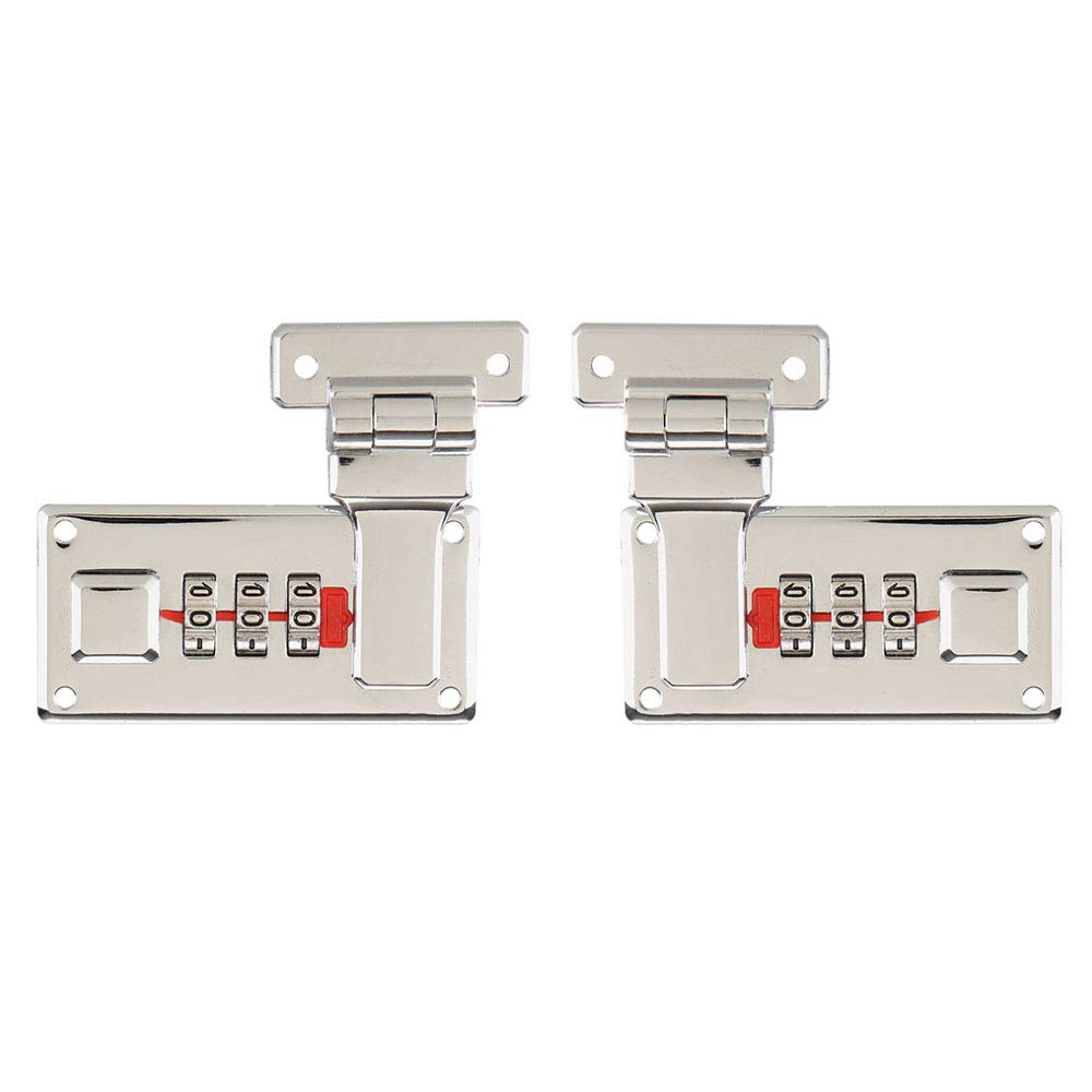 2pcs Tool Box Hasp, Luggage Suitcase Hasps with Combination Lock,Replacement 3 Digit Combination (Silver Color)