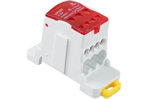 ZYNCUE UKK80 Split DIN Rail Terminal Block Junction Box, 1-in/6-out, 80A 690V AC, Flame-Retardant PC Housing, for UKK80