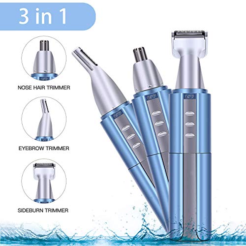 Nose & Ear Hair Trimmers for Men Women Facial Eyebrow Nose Hair Trimmer Rechargeable Waterproof 3 in 1 USB Electric Hair Removal Shaver