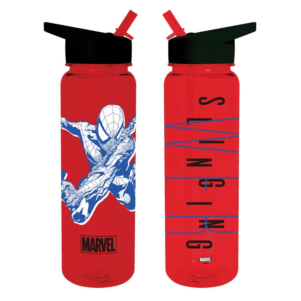 Pyramid International Spider-Man Kids Water Bottle (Slinging Design) 700ml Plastic Bottle - Official Merchandise