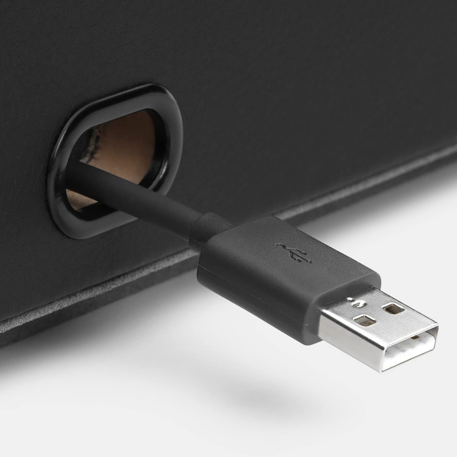 Kaviso Cache Display Valet - EDC, Blade, Watch, and Jewelry Locking Storage Case, USB Pass-through, Microfiber Lining, Faux Leather, Stackable (Valet) Black