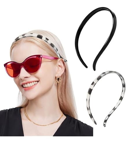 GlamRays Lot de 10 bandeaux pour porteurs de lunettes - Pas de pression, pas de maux de tête - Multicolore - Couleur unie - Pour femme et fille - Pour le quotidien