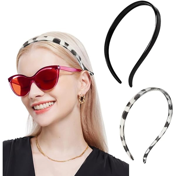 3 Bandeaux Fins Dentelés Pour Femmes - Noir, Gris Foncé, Bleu - Antidérapants, Compatibles Lunettes