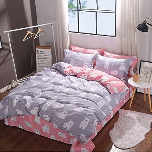 Floral Bed Linen Sheets Egyptian Cotton Bedding Sets Duvet Cover Flower Print Newest Queen King Bedspreads Grey 220x240cm
