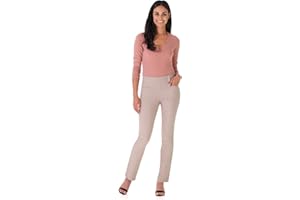 Rekucci Women's Ease Into Comfort Pull-On Straight Pant with Pockets