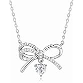 Nieboa Infinity Necklace for Mother,925 Sterling Silver Infinity Heart Pendant Necklace Jewelry Present for Women Mother Wife Daughter