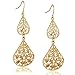 Zhenhui Luxury Elegant Vintage Style Jewelry Filigree Vine Double Drop Chandelier Earrings 5 Colors Fashion Accessories