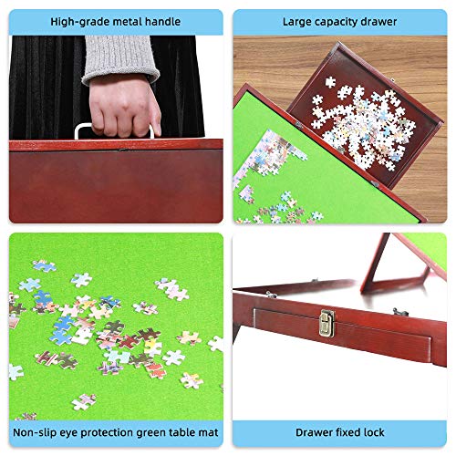 Puzzle Table Wooden Jigsaw Puzzle Tables For Adults Portable Large With 2 Sliding Drawers And Tilting Board Folding Puzzle Board With Non Slip Surface Up To 1000 Pieces From Fanwer Pricepulse