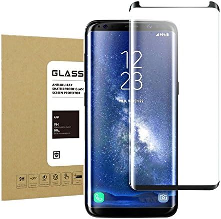 Galaxy S8 Tempered Glass Screen Protector,Halier 9H Hardness [Anti-scratches] [Crystal Clear] [Bubble Free] Premium Screen Protector for Samsung Galaxy S8 Black