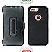 iPhone 7 Plus / 8 Plus Cover | 2-in-1 Screen Protector & Holster Case | Full Body, Military Grade Edge-to-Edge Protection with carrying belt clip Black / Black