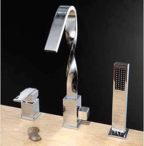 ZXCVB Grifo de bañera Juego de 3 Piezas Grifo Mezclador de baño