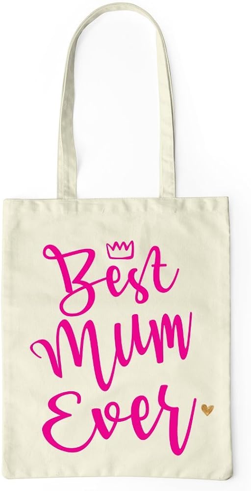 Best Mum Ever Tote Bag One Size Natural Gift For Mother Funny Mother's Day Shopping Gym Beach