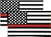 Thin Red Line Flag Decal - 3x5 in. Black White and Red American Flag Sticker for Cars Trucks and SUVs - in Support of Firefighters and EMTs (2-Pack)