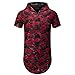 UNRESTRAINED Mens Hipster Hip Hop Holes Zipper Camo T Shirt
