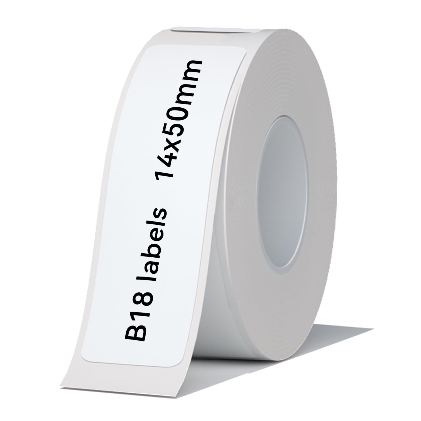 NIIMBOT B18 Label Maker Tape, Waterproof and High Temperature Resistance Label Paper Replacement, White Stickers 0.55"x1.97"(14x50mm) for Home Office Organization and Barcode, 125 Per Roll