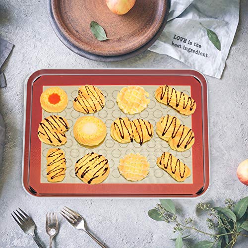 Baking Sheet with Silicone Baking Mat, Set of 8 (4 Sheets + 4 Baking
