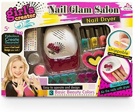 Amazon Com Lilpals Fabulous Nail Glam Salon Girl Nail Polish Kit For Girls Ages 5 And Up With Vibrant Nail Polish And Nail Dryer