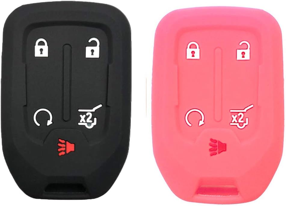 2pcs Silicone 5 Buttons Smart Key Fob Cover Case Shell Remote Keyless