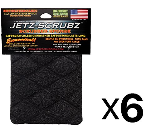 Jetz etz Original Magic Scrubz Scrubber Sponge Rectangle Harold Import
(6-Pack)