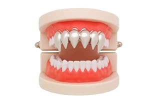 OOCC 18K Gold Silver Plated Hip Hop Top Vampire Fangs Teeth Grillz