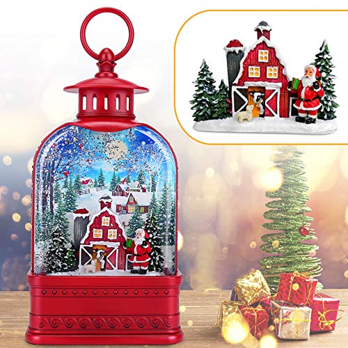 Christmas Snow Globe Lantern LED Cardinal Snow Globe Lighted Snow Globes with Swirling Glitter
