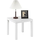 Furinno CLASSIC Side Table, Square Modern End Table with 1.8" Triple Thick Tabletop, Simple Night Stand, Bedside Table, Tooll