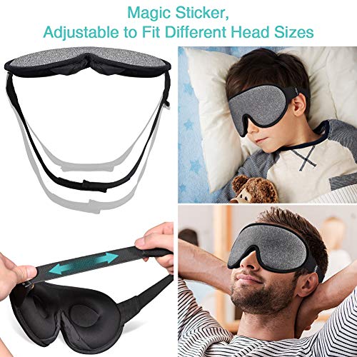Sleep Mask,Unimi Eye Mask for Sleeping 3D Breathable Memory Foam Contoured Modular Nap/Travel/Shift Work Sleeping Mask,100% Lights Blockout Sleep Mask for Men Women, Soft Comfort Eye Shade Cover