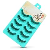 False Eyelashes, PrettyMakeUp 5 Pairs Black Long Thick Soft Flase Eye Lashes Reusable for Makeup Cosmetic Fake Eyelashes Christmas Gifts (Green)