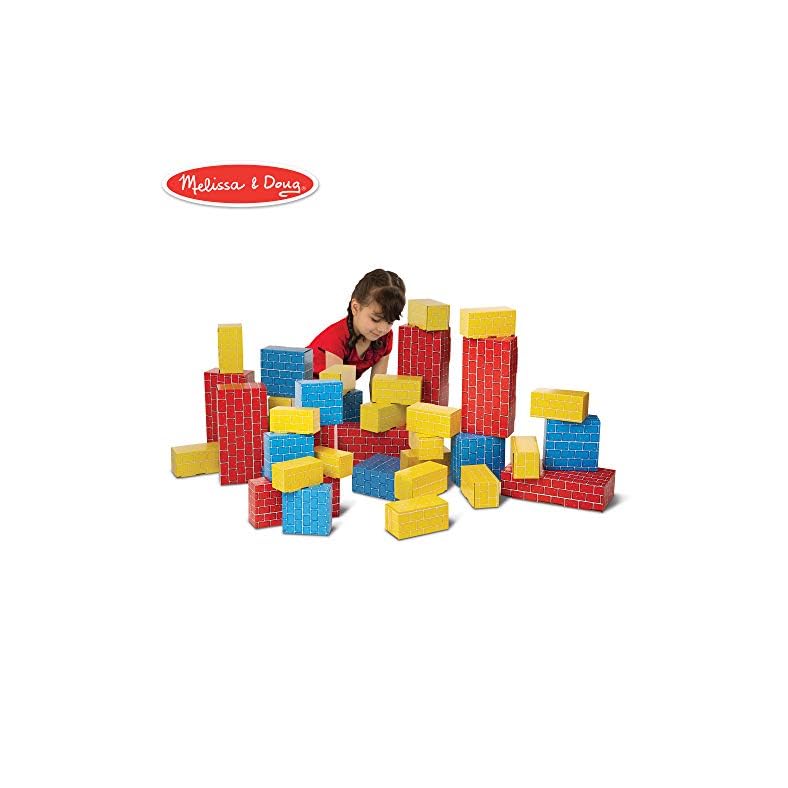 Melissa & Doug Jumbo Extra-Thick Cardboard Building Blocks – 40 Blocks in 3 Sizes – Jumbo Extra-Thick Cardboard Pretend…