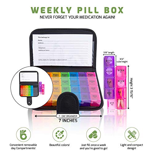Rollator Walker Accessories with 7 Day Pill Organizer Box - Seniors Travel Storage Caddy Pouch Bags - Elderly Rollator Accessories with Weekly Medicine Case Container - Tote Holder Pockets & Pillbox - Thumbnail 6