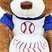 Gund Baby Teddy Bear and Rattle, Little Slugger Baseball