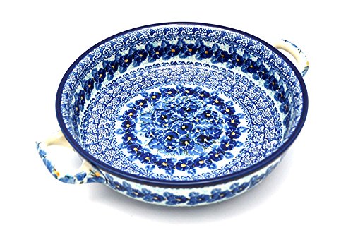 Click Here to See More Images Polish Pottery Baker - Round with Handles - Large - Unikat Signature U3639