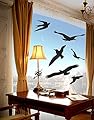 Window Alert Bird Stickers Silhouettes Glass Door Protection Save Birds, black - by FMJI