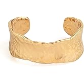 YBMYCM Chunky Gold Silver Cuff Bracelet for Women Hammered Irregular Cuff Bracelet Adjustable Wrist Cuff Open Bangle Bracelet Fashion Costume Jewelry