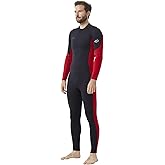 Hevto Men Wetsuits 3/2mm Neoprene Wet Suit Back Front Zip in Cold Water for Surfing Swimming Diving